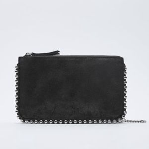 Zara STUDDED BLACK CROSSBODY BAG
